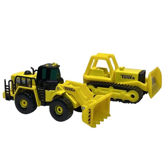 2020 Hasbro Tonka Metal Movers  Bulldozer & Front Loader 1:64 Construction Toy - Picture 1 of 6